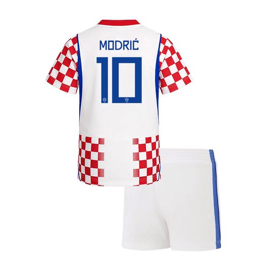 Dziecięcy zestaw Chorwacji domowa MODRIĆ #10 (Koszulka+Spodenki) - Mundial 2026