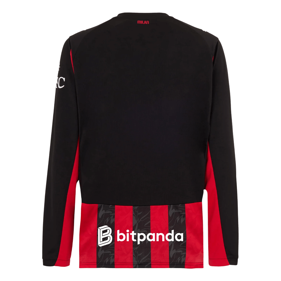 Męska Koszulka Domowa AC Milan 2025/26 z Długim Rękawem