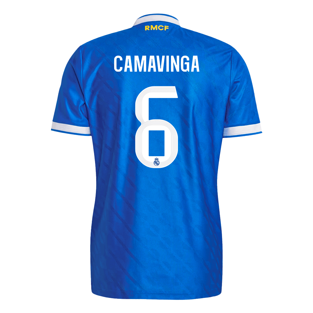 Męska Koszulka Trzecia Wyjazdowa Real Madrid CAMAVINGA #6 Wersja Piłkarska 2025/26 - Slim Fit