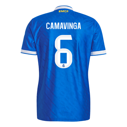Męska Koszulka Trzecia Wyjazdowa Real Madrid CAMAVINGA #6 Wersja Piłkarska 2025/26 - Slim Fit