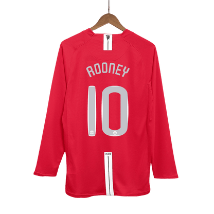 Retro ROONEY #10 2007/08 Męska Koszulka Domowa MU z Długim Rękawem - UCL Final - Topowe Koszulki Pilkarskie Sklep Internetowy