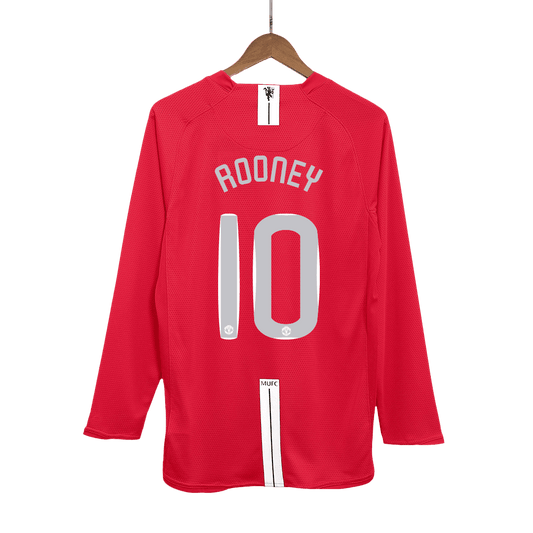 Retro ROONEY #10 2007/08 Męska Koszulka Domowa MU z Długim Rękawem - UCL Final - Topowe Koszulki Pilkarskie Sklep Internetowy