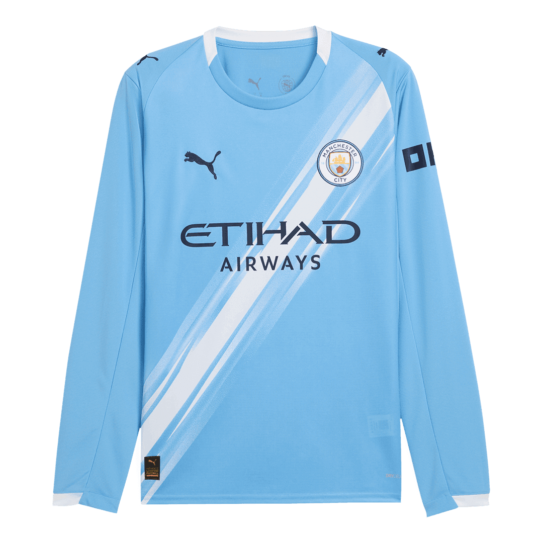 Męska Koszulka Domowa Manchester City Długi Rękaw 2025/26 - Topowe Koszulki Pilkarskie Sklep Internetowy