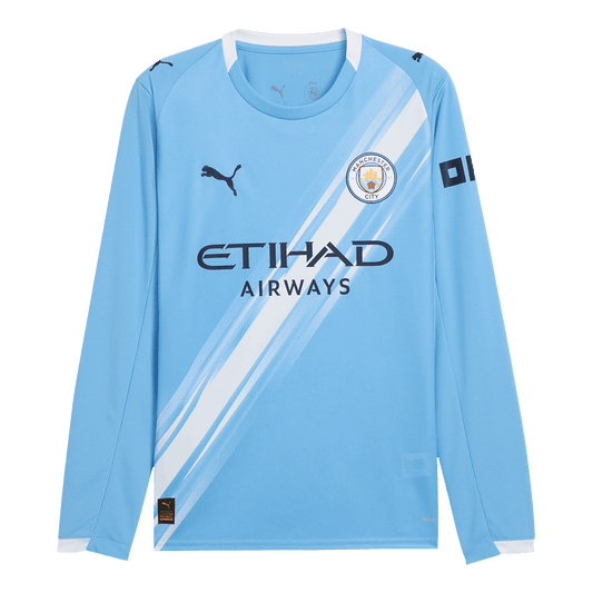 Męska Koszulka Domowa Manchester City Długi Rękaw 2025/26 - Topowe Koszulki Pilkarskie Sklep Internetowy
