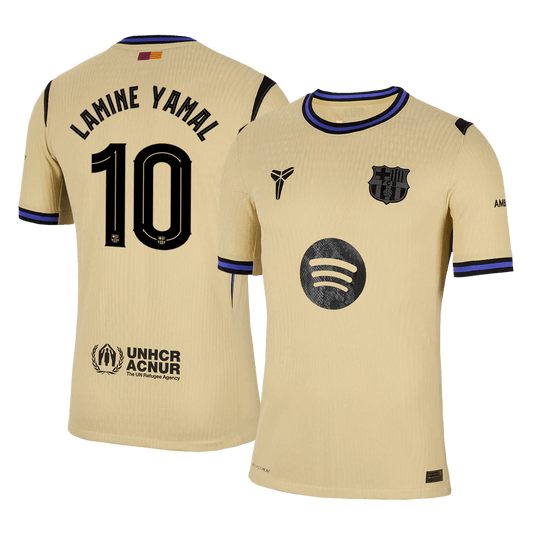 Męska Koszulka Wyjazdowa FC Barcelona LAMINE YAMAL #10 Wersja Piłkarska 2025/26 - UCL - Slim Fit