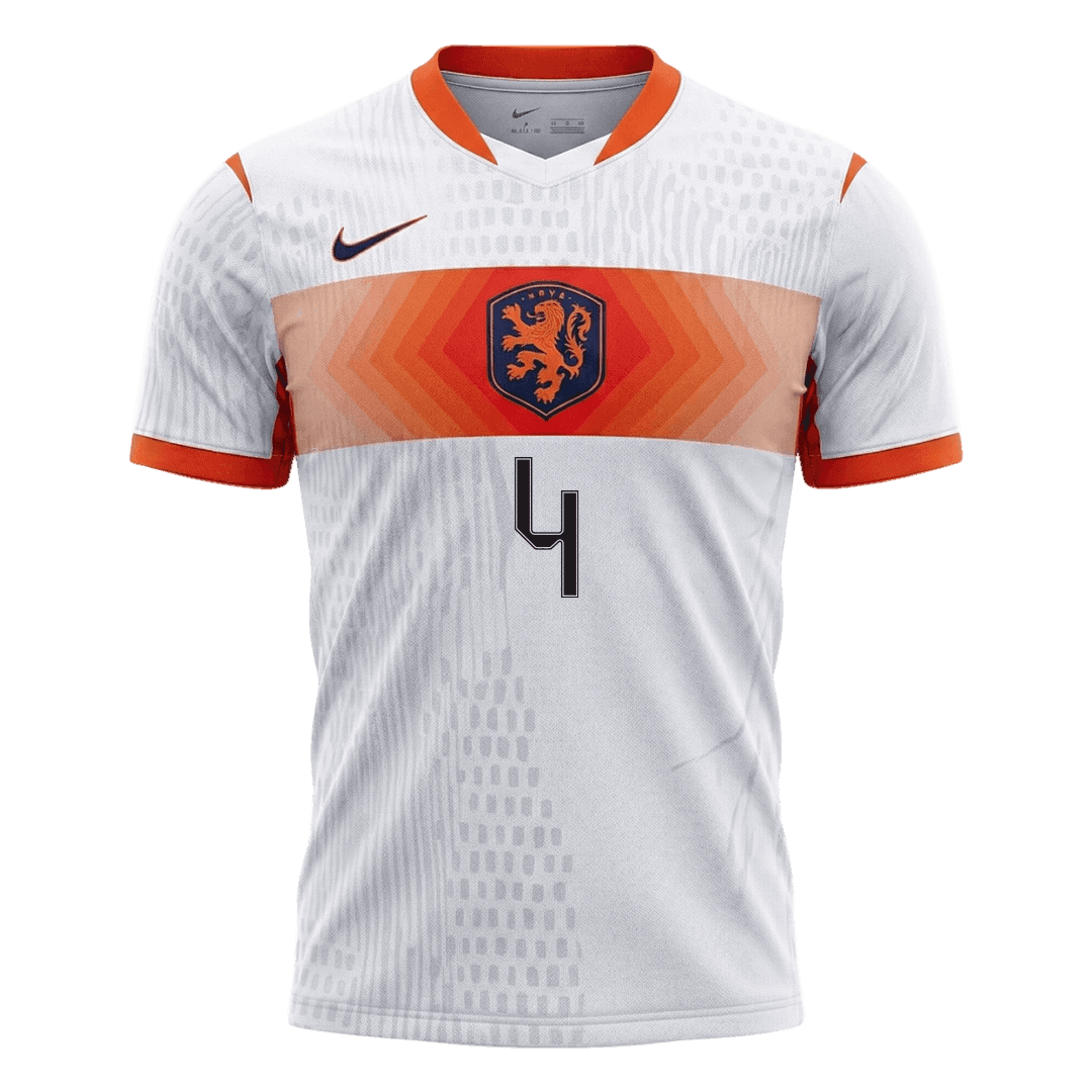 Męska koszulka Holandii wyjazdowa VIRGIL #4 wersja zawodnicza - Mundial 2026