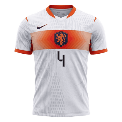 Męska koszulka Holandii wyjazdowa VIRGIL #4 wersja zawodnicza - Mundial 2026