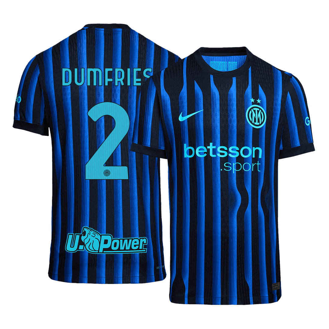 Męska Koszulka Domowa Inter Milan DUMFRIES #2 Wersja Piłkarska 2025/26 - Slim Fit - Topowe Koszulki Pilkarskie Sklep Internetowy