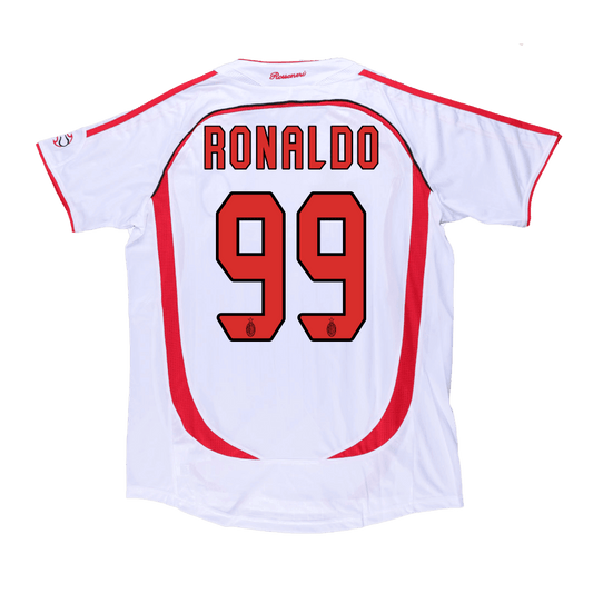 Męska koszulka wyjazdowa Retro RONALDO #99 2006/07 AC Milan - UCL - Topowe Koszulki Pilkarskie Sklep Internetowy