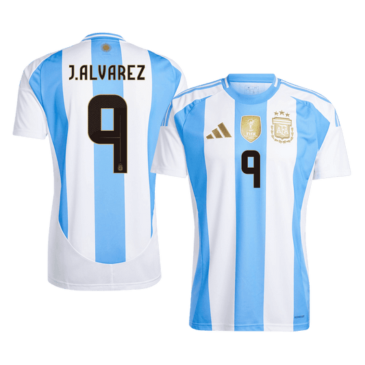 Męska Koszulka Domowa Argentyna J.ALVAREZ #9 2024 - Topowe Koszulki Pilkarskie Sklep Internetowy