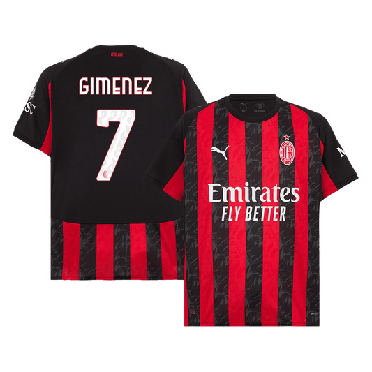 Męska Koszulka Domowa AC Milan GIMENEZ #7 2025/26 - Topowe Koszulki Pilkarskie Sklep Internetowy