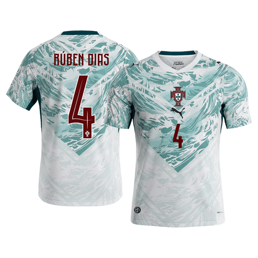 Męska koszulka Portugalii wyjazdowa RÚBEN DIAS #4 - Mundial 2026