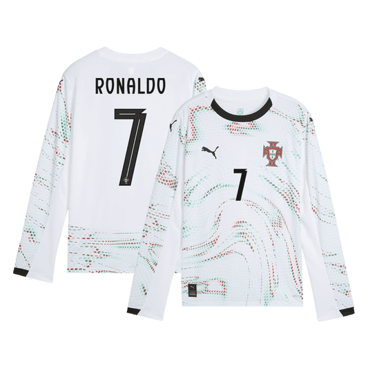 Męska Koszulka Wyjazdowa Portugalia RONALDO #7 Długi Rękaw 2025 - Topowe Koszulki Pilkarskie Sklep Internetowy