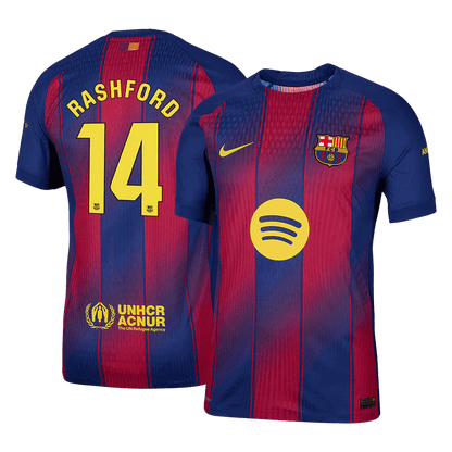 Męska Koszulka Domowa Barcelona RASHFORD #14 Wersja Piłkarska 2025/26 - Slim Fit - Topowe Koszulki Pilkarskie Sklep Internetowy