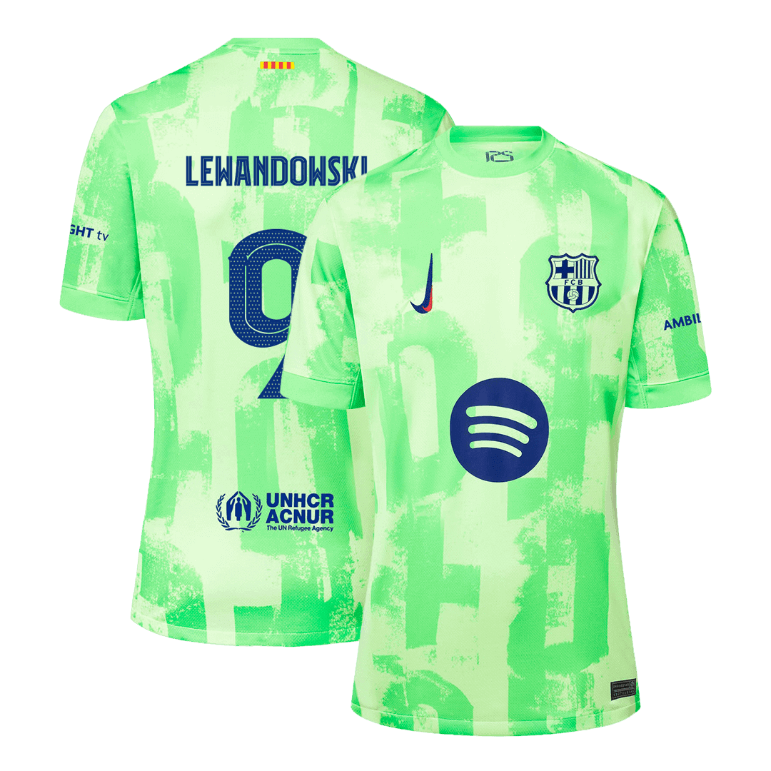 Koszulka Barcelona trzecia wyjazdowa 2024/25 LEWANDOWSKI #9 - UCL (Spotify Logo Without Text) - Topowe Koszulki Pilkarskie Sklep Internetowy