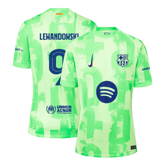 Koszulka Barcelona trzecia wyjazdowa 2024/25 LEWANDOWSKI #9 - UCL (Spotify Logo Without Text) - Topowe Koszulki Pilkarskie Sklep Internetowy