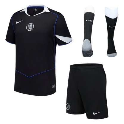 Męski Zestaw Trzecia Wyjazdowa Chelsea (Koszulka + Spodenki + Skarpety) 2025/26