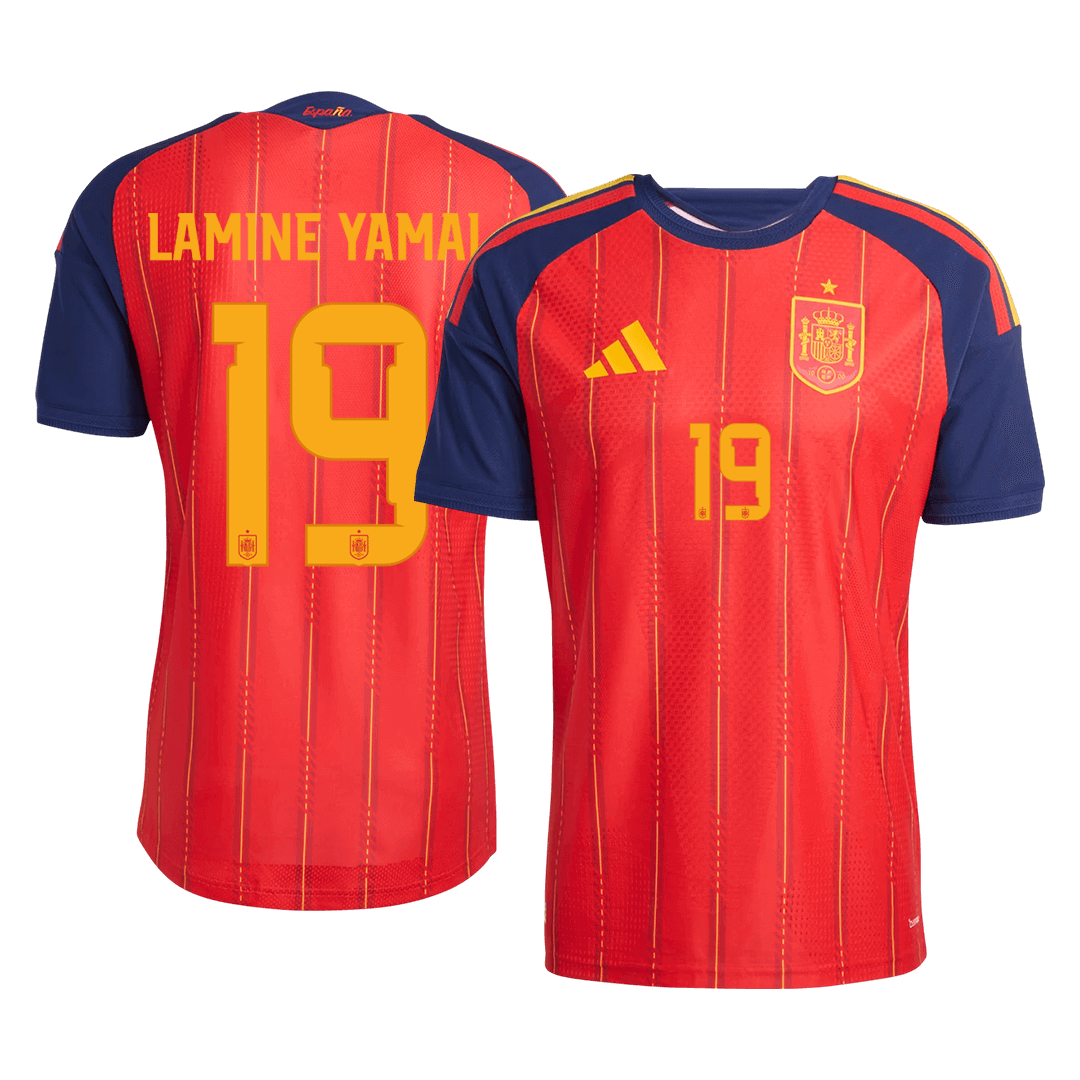 Męska koszulka Hiszpanii domowa LAMINE YAMAL #19 wersja zawodnicza – Mundial 2026