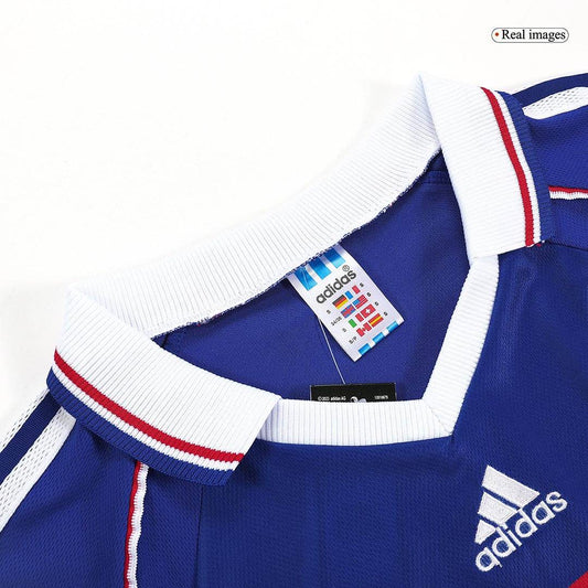 Męska Koszulka Retro Domowa France ZIDANE #10 1998 - World Cup - Topowe Koszulki Pilkarskie Sklep Internetowy