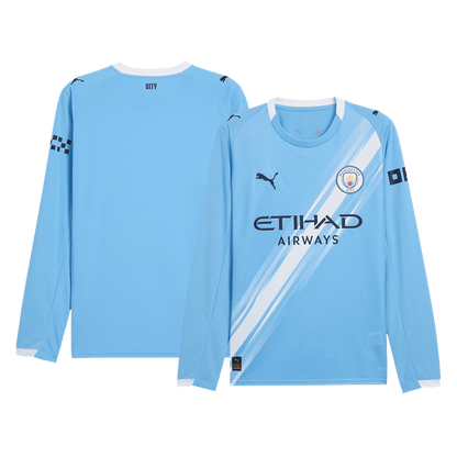 Męska Koszulka Domowa Manchester City Długi Rękaw 2025/26 - Topowe Koszulki Pilkarskie Sklep Internetowy