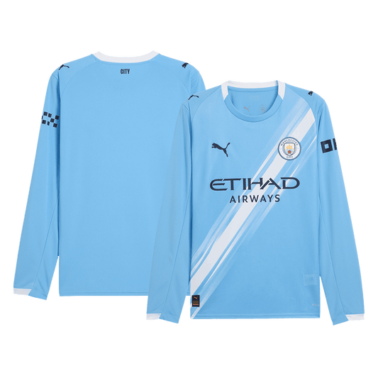 Męska Koszulka Domowa Manchester City Długi Rękaw 2025/26 - Topowe Koszulki Pilkarskie Sklep Internetowy