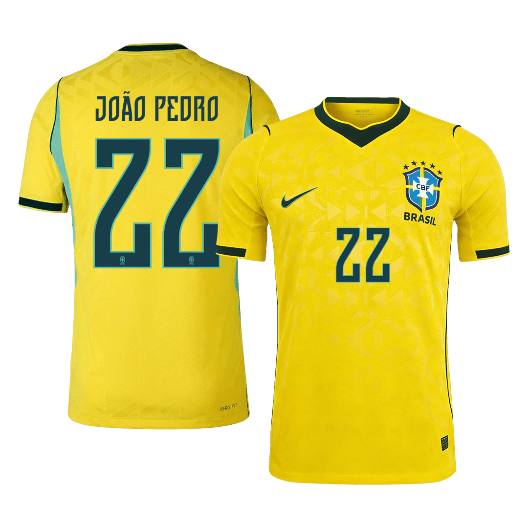 Męska koszulka Brazylii domowa JOÃO PEDRO #22 wersja zawodnicza - Mundial 2026