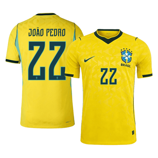 Męska koszulka Brazylii domowa JOÃO PEDRO #22 wersja zawodnicza - Mundial 2026