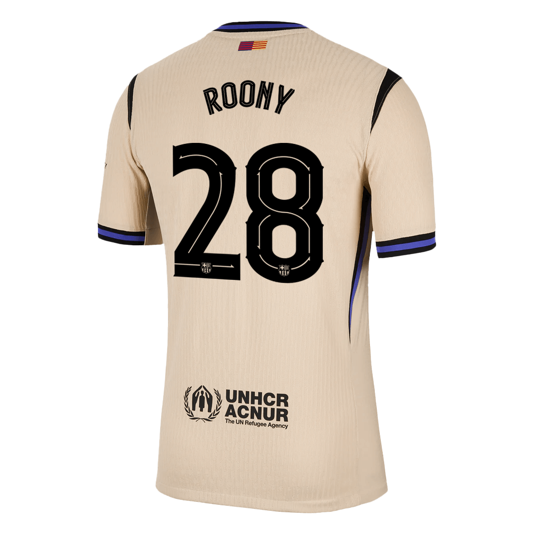 Męska Koszulka Wyjazdowa Barcelona ROONY #28 Wersja Piłkarska 2025/26 - UCL - Slim Fit