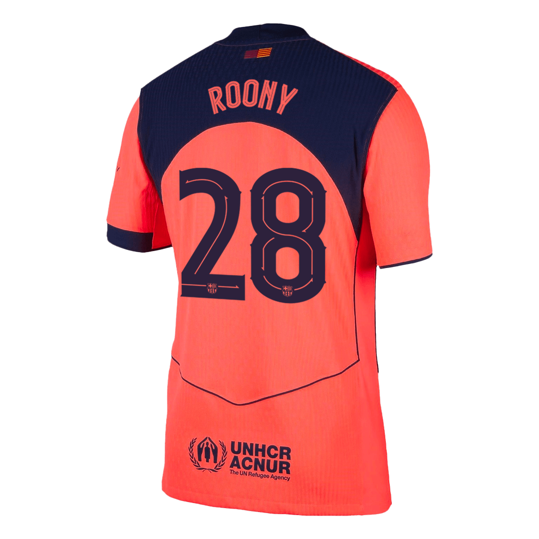 Męska Koszulka Trzecia Wyjazdowa Barcelona ROONY #28 Wersja Piłkarska 2025/26 - Slim Fit