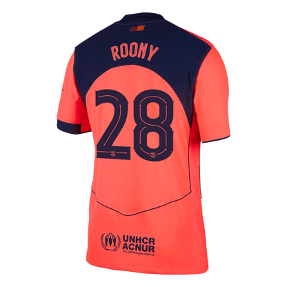Męska Koszulka Trzecia Wyjazdowa Barcelona ROONY #28 Wersja Piłkarska 2025/26 - Slim Fit