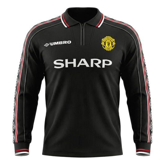 Męska Koszulka Retro Wyjazdowa Manchester United 1998 z Długim Rękawem
