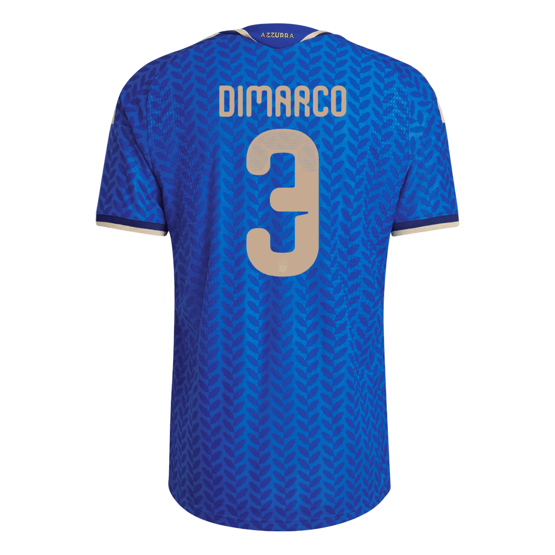 Męska Koszulka Domowa Italy DIMARCO #3 Wersja Piłkarska World Cup 2026 - Slim Fit
