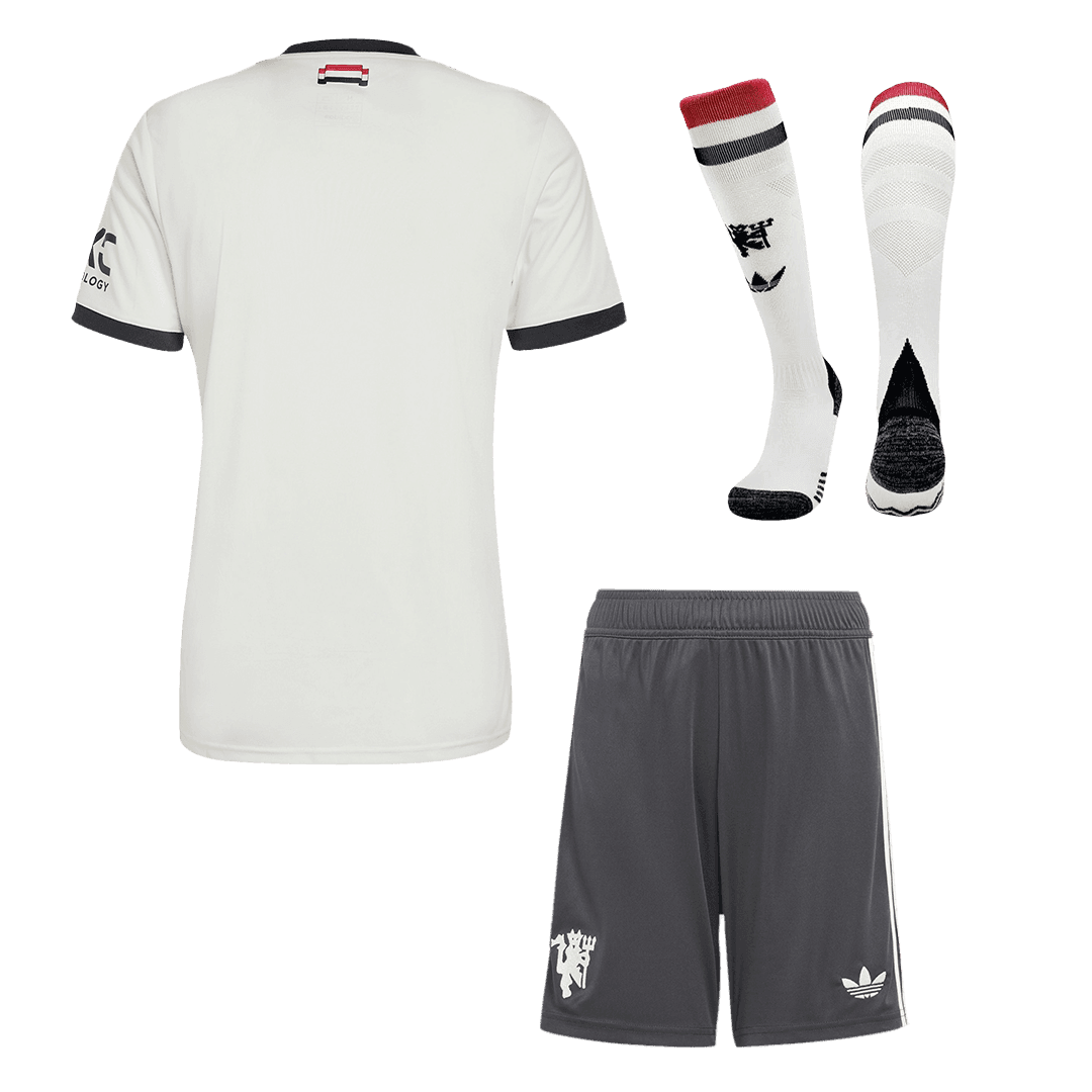 Strój piłkarski Manchester United Trzeci Wyjazdowy (Koszulka + Spodenki + Getry) 2024/25 - Topowe Koszulki Pilkarskie Sklep Internetowy