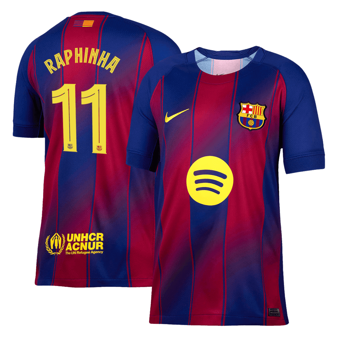 Męska Koszulka Domowa Barcelona RAPHINHA #11 2025/26 - UCL - Topowe Koszulki Pilkarskie Sklep Internetowy