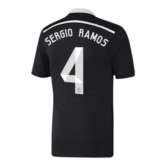 Męska Koszulka Retro Trzecia Wyjazdowa Real Madrid SERGIO RAMOS #4 2014/15 - Topowe Koszulki Pilkarskie Sklep Internetowy