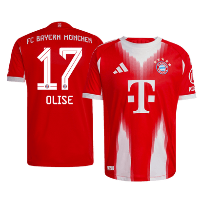 Męska Koszulka Domowa Bayern Munich OLISE #17 Wersja Piłkarska 2025/26 - Slim Fit - Topowe Koszulki Pilkarskie Sklep Internetowy