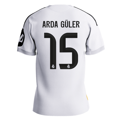 Męska Koszulka Domowa Real Madrid ARDA GÜLER #15 Wersja Piłkarska 2025/26 - Slim Fit [PREMIUM]