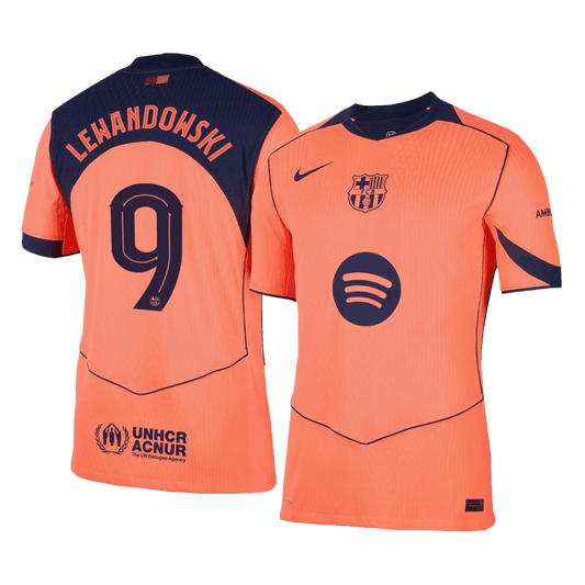 Męska Koszulka Trzecia Wyjazdowa Barcelona LEWANDOWSKI #9 Wersja Piłkarska 2025/26 - Slim Fit - Topowe Koszulki Pilkarskie Sklep Internetowy
