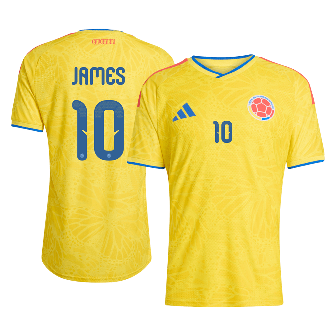 Męska koszulka Kolumbii domowa JAMES #10 wersja zawodnicza – Mundial 2026