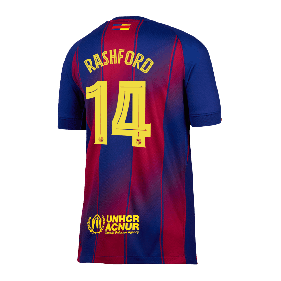 Męska Koszulka Domowa Barcelona RASHFORD #14 2025/26 - UCL - Topowe Koszulki Pilkarskie Sklep Internetowy