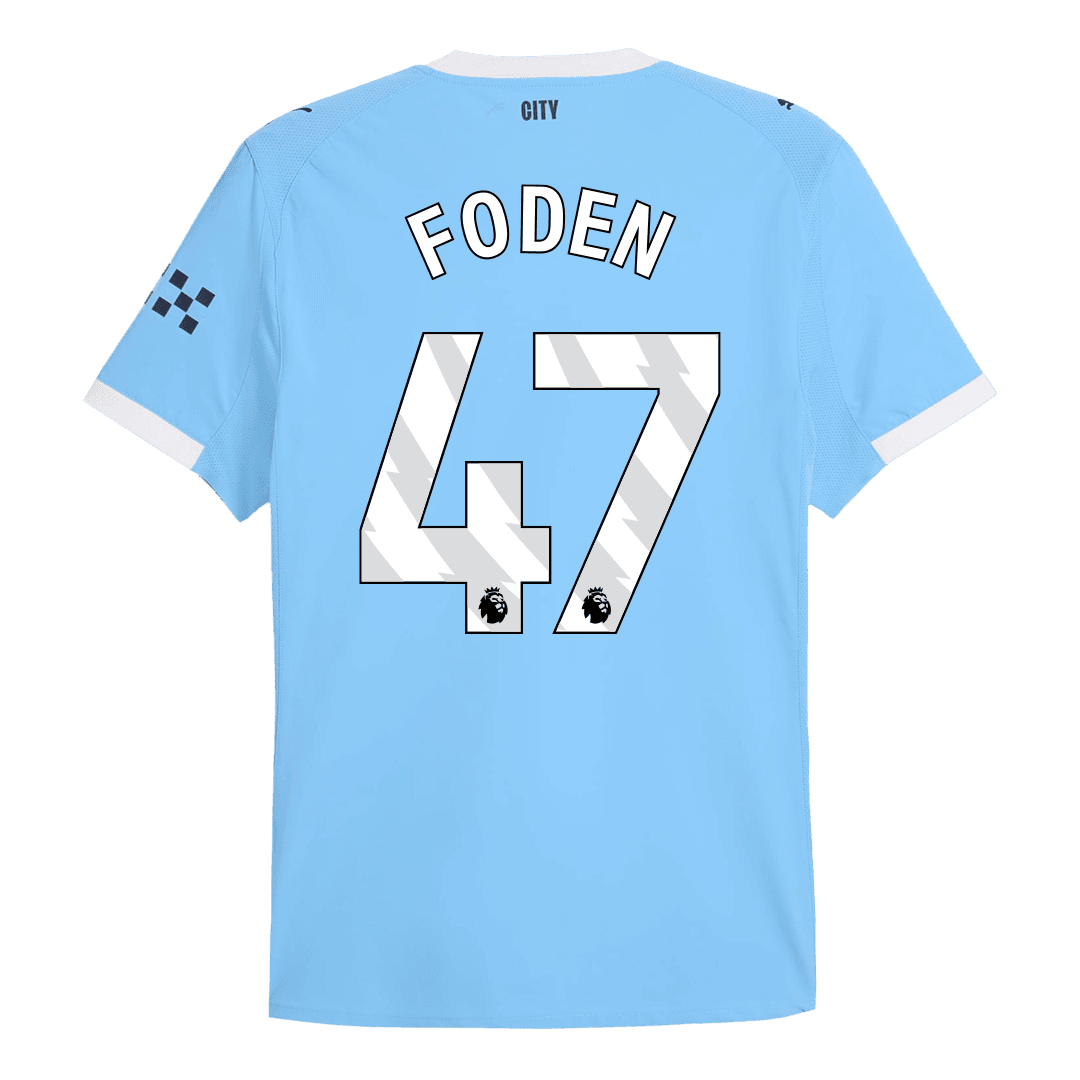 Męska Koszulka Domowa Manchester City FODEN #47 Wersja Piłkarska 2025/26 - Slim Fit - Topowe Koszulki Pilkarskie Sklep Internetowy
