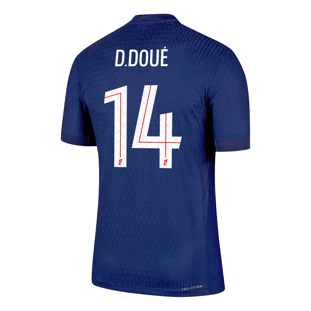 Męska Koszulka Domowa PSG D.DOUÉ #14 Wersja Piłkarska 2025/26 - Slim Fit - Topowe Koszulki Pilkarskie Sklep Internetowy
