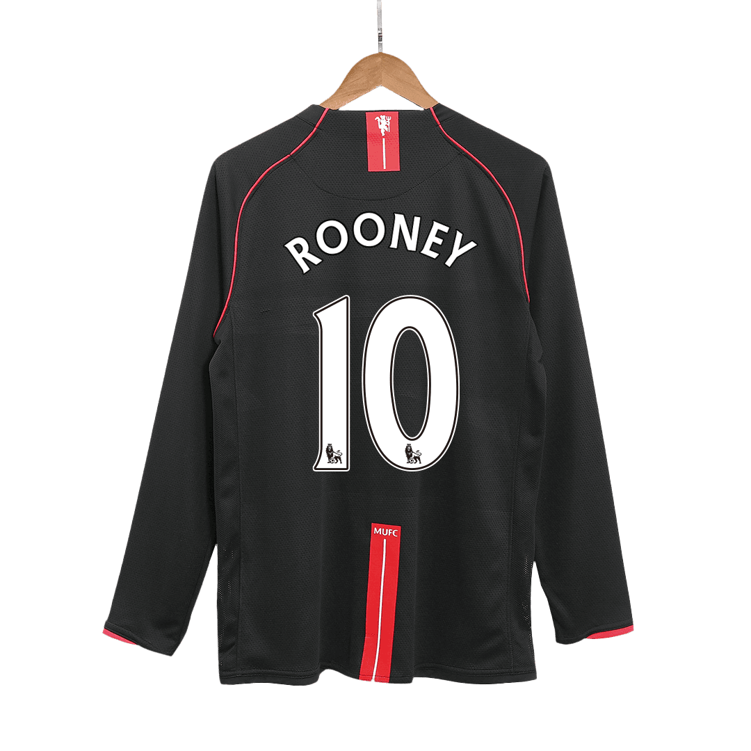 Retro ROONEY #10 2007/08 Męska Koszulka Wyjazdowa MU z Długim Rękawem - Topowe Koszulki Pilkarskie Sklep Internetowy