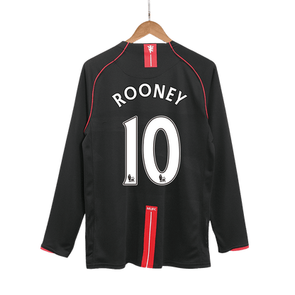 Retro ROONEY #10 2007/08 Męska Koszulka Wyjazdowa MU z Długim Rękawem - Topowe Koszulki Pilkarskie Sklep Internetowy