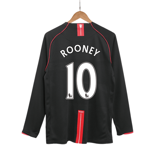 Retro ROONEY #10 2007/08 Męska Koszulka Wyjazdowa MU z Długim Rękawem - Topowe Koszulki Pilkarskie Sklep Internetowy