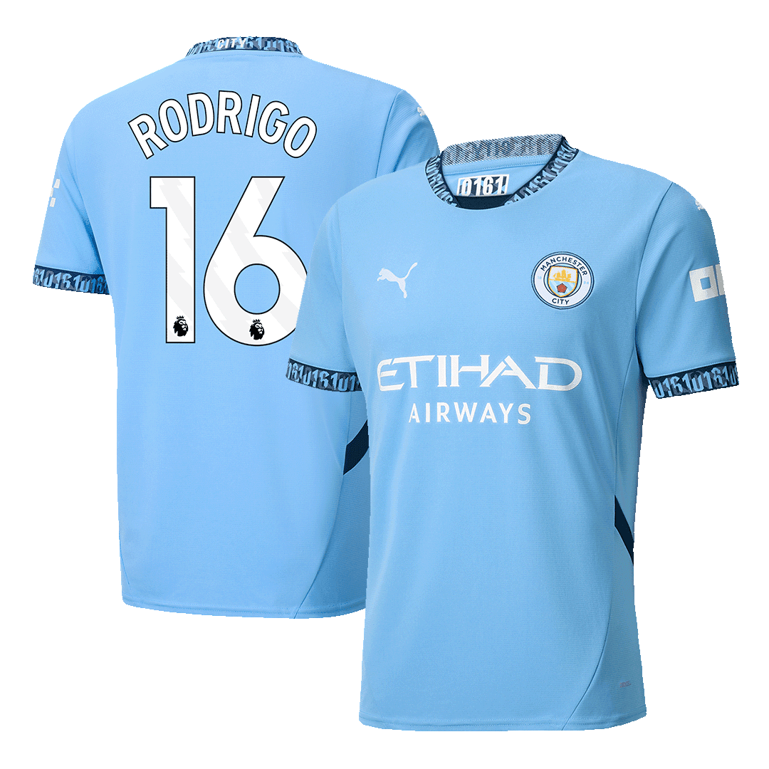 RODRIGO #16 Koszulka piłkarska domowa Manchester City 2024/25 - Topowe Koszulki Pilkarskie Sklep Internetowy
