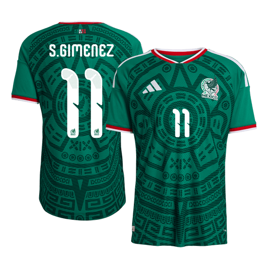 Męska Koszulka Domowa Mexico S.GIMENEZ #11 Wersja Piłkarska World Cup 2026 - Slim Fit