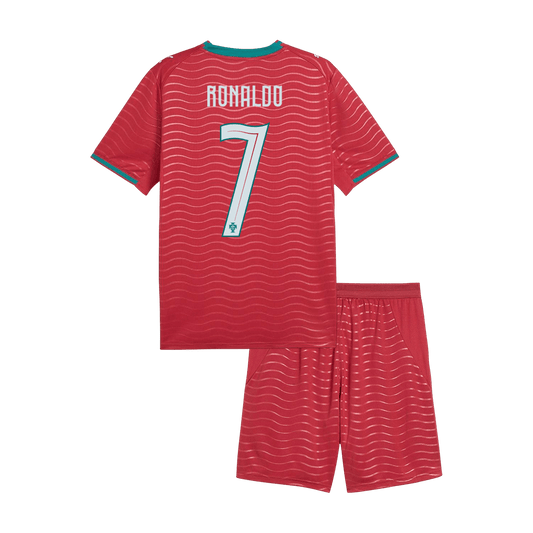 Dziecięcy zestaw Portugalii domowa RONALDO #7 (Koszulka+Spodenki) - Mundial 2026 [PREMIUM]