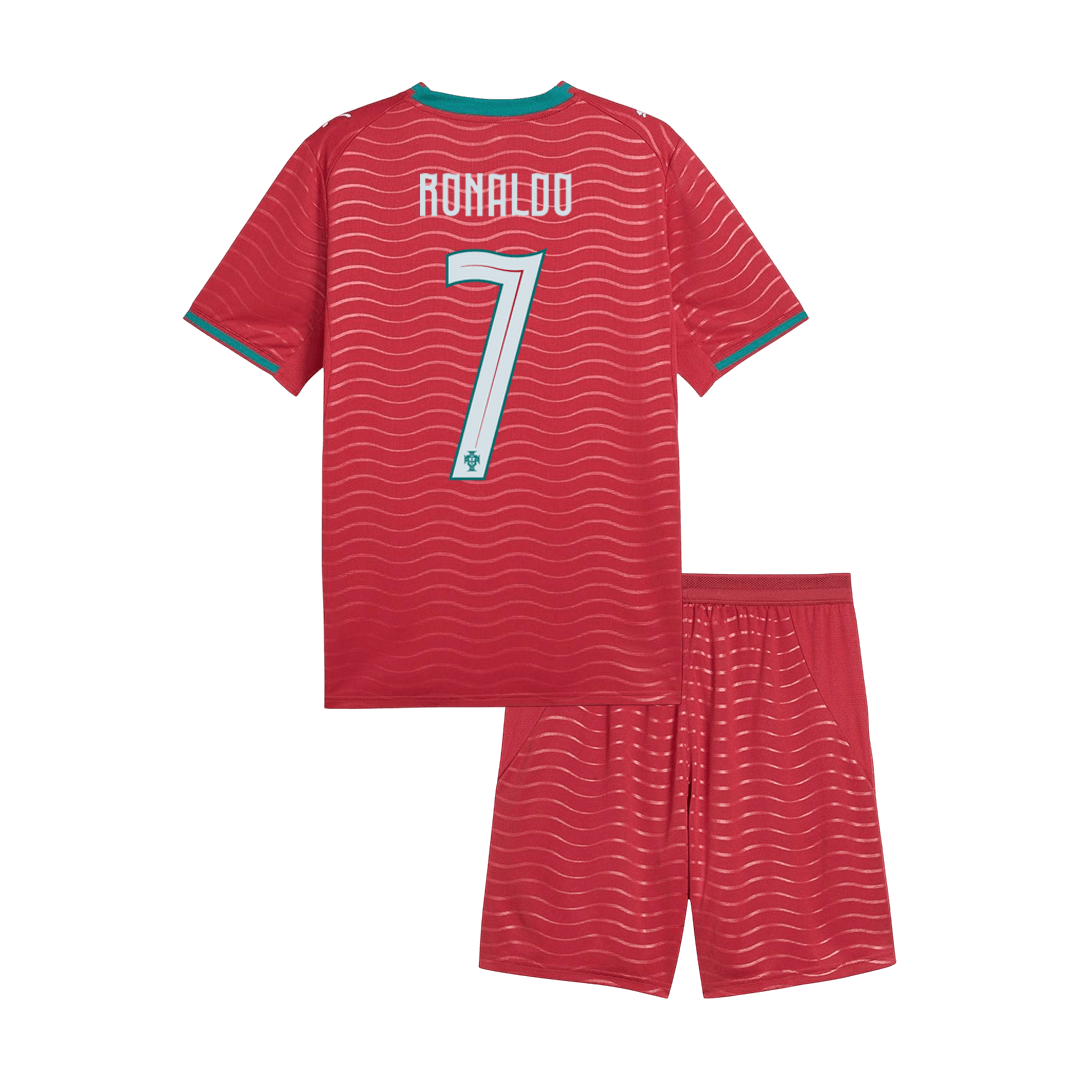 Dziecięcy zestaw Portugalii domowa RONALDO #7 (Koszulka+Spodenki) - Mundial 2026 [PREMIUM]