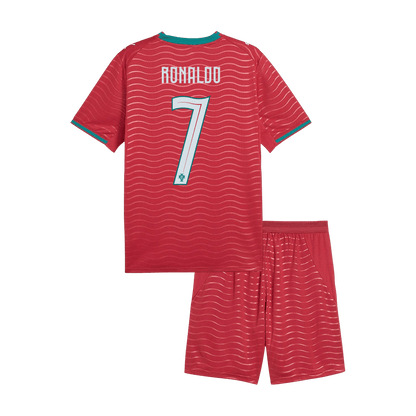 Dziecięcy zestaw Portugalii domowa RONALDO #7 (Koszulka+Spodenki) - Mundial 2026 [PREMIUM]